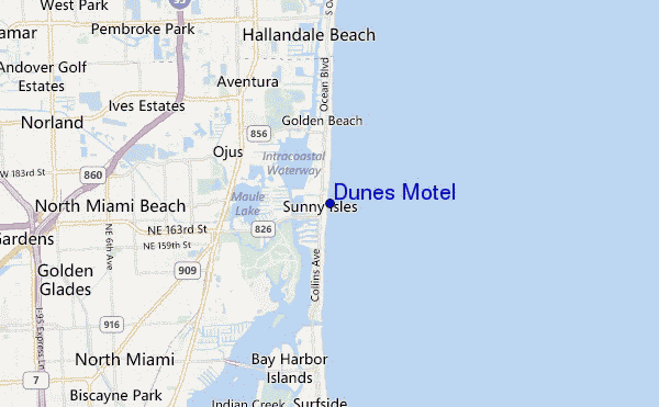 carte de localisation de Dunes Motel