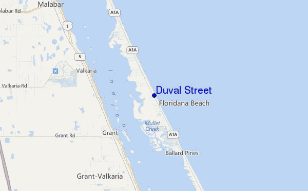 carte de localisation de Duval Street