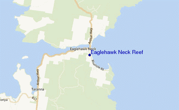 carte de localisation de Eaglehawk Neck Reef