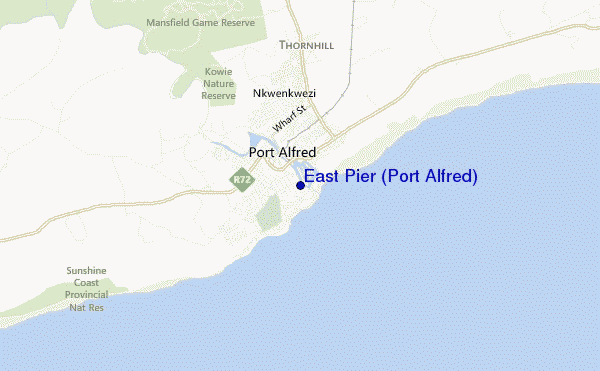 carte de localisation de East Pier (Port Alfred)