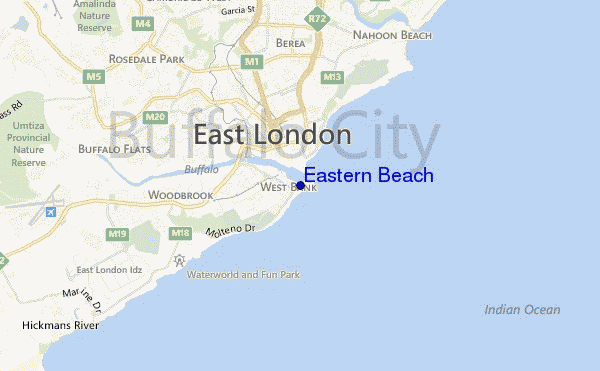 carte de localisation de Eastern Beach