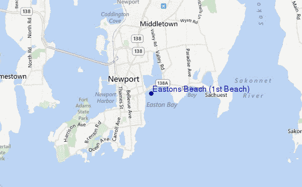 carte de localisation de Eastons Beach (1st Beach)