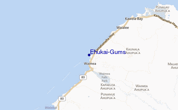 carte de localisation de Ehukai/Gums