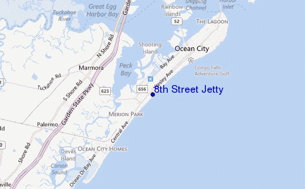 carte de localisation de 8th Street Jetty