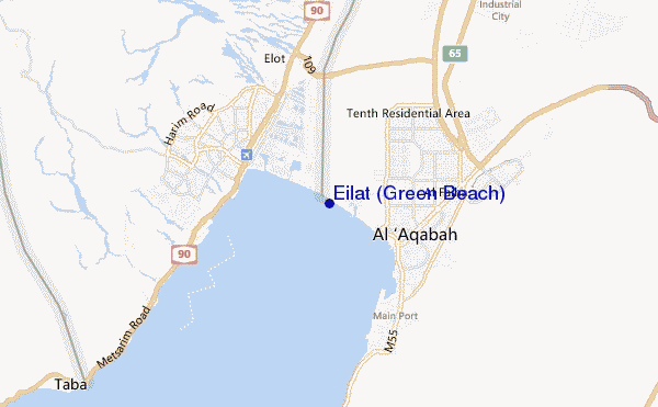 carte de localisation de Eilat (Green Beach)