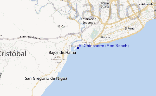 carte de localisation de El Chinchorro (Red Beach)