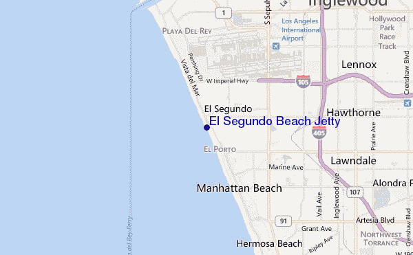 carte de localisation de El Segundo Beach Jetty