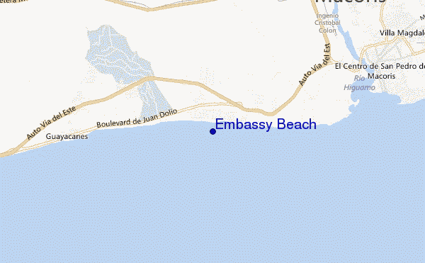 carte de localisation de Embassy Beach