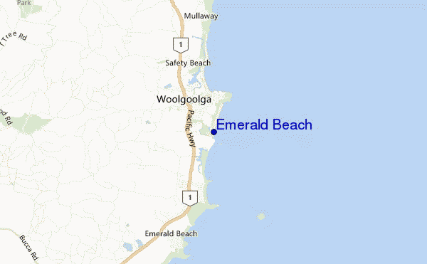carte de localisation de Emerald Beach