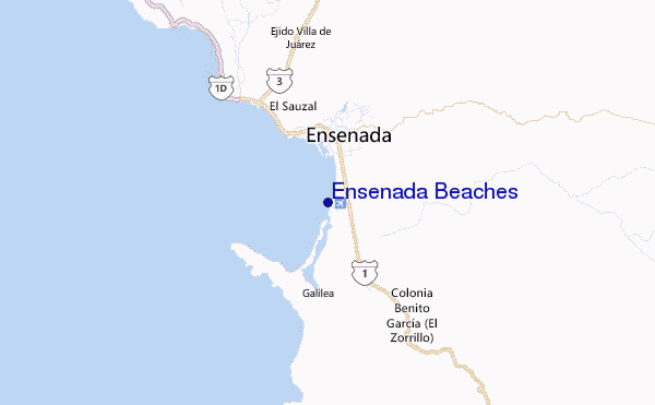 Ensenada Beaches Location Map