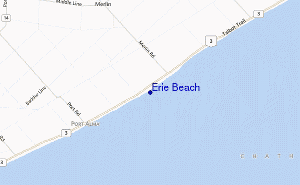carte de localisation de Erie Beach