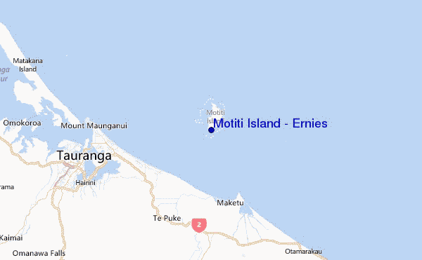 Motiti Island - Ernies Location Map