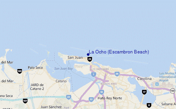 carte de localisation de La Ocho (Escambron Beach)