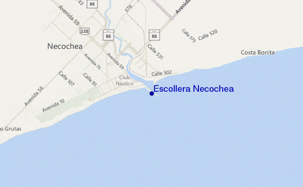 carte de localisation de Escollera Necochea