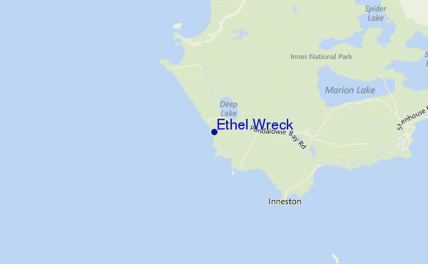 carte de localisation de Ethel Wreck