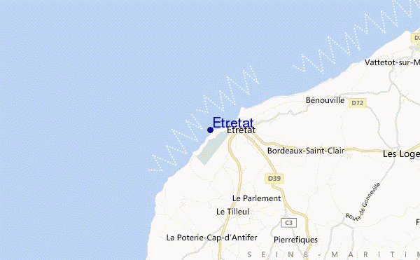 carte de localisation de Etretat