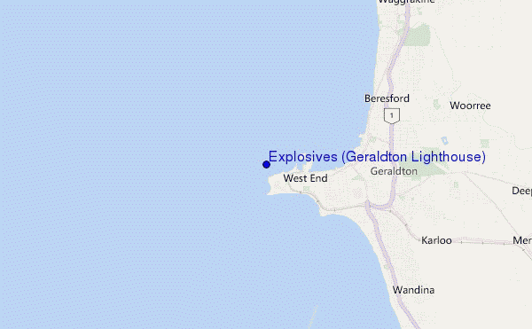 carte de localisation de Explosives (Geraldton Lighthouse)