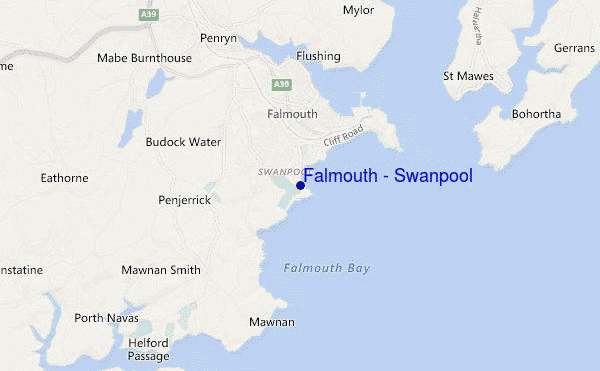 carte de localisation de Falmouth - Swanpool