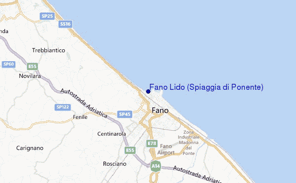 carte de localisation de Fano Lido (Spiaggia di Ponente)