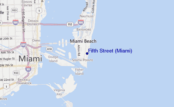 carte de localisation de Fifth Street (Miami)