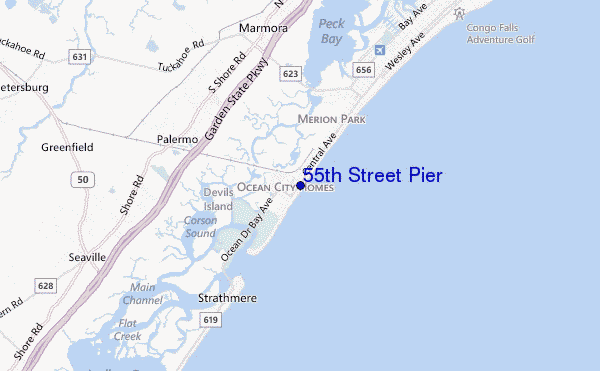 carte de localisation de 55th Street Pier