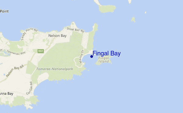 carte de localisation de Fingal Bay