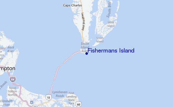 Fishermans Island Location Map