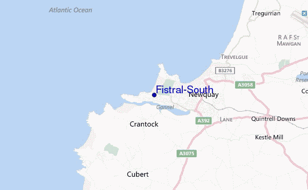 carte de localisation de Fistral-South