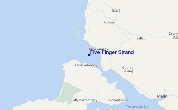 carte de localisation de Five Finger Strand