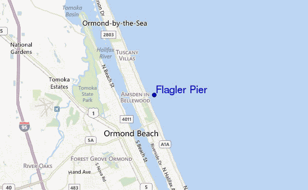 carte de localisation de Flagler Pier