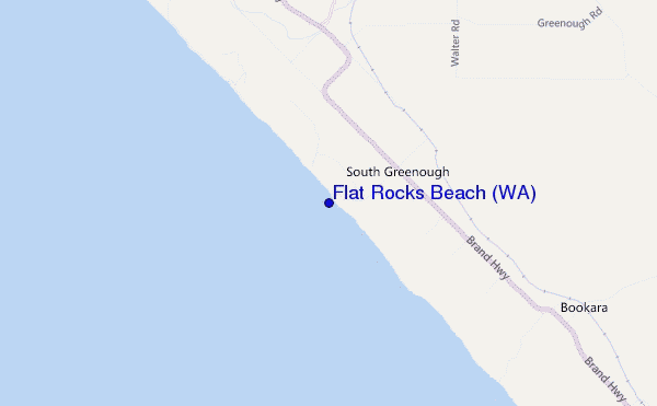 carte de localisation de Flat Rocks Beach (WA)