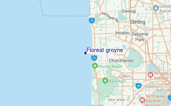carte de localisation de Floreat groyne