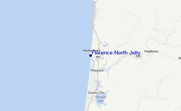 Florence-North Jetty Location Map
