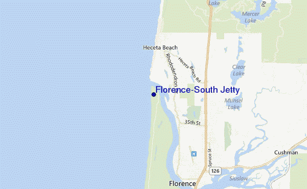 carte de localisation de Florence-South Jetty