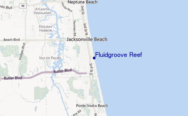 carte de localisation de Fluidgroove Reef