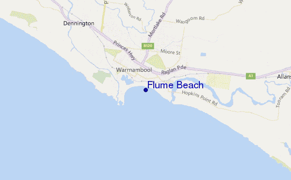 carte de localisation de Flume Beach