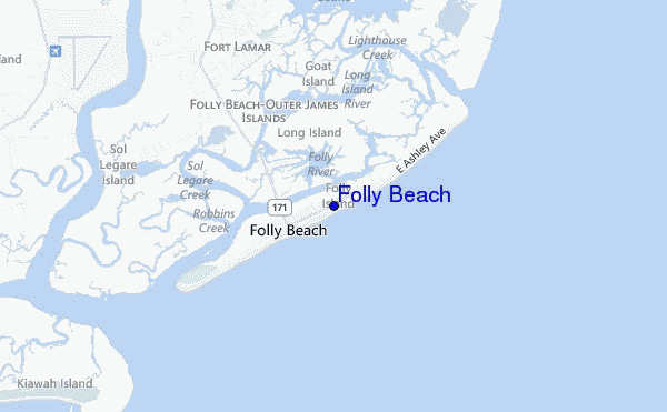 carte de localisation de Folly Beach