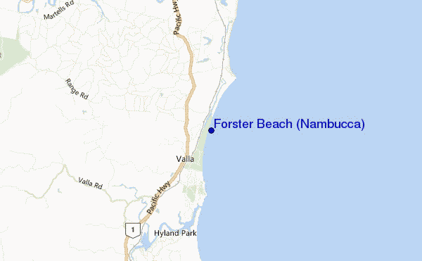 carte de localisation de Forster Beach (Nambucca)