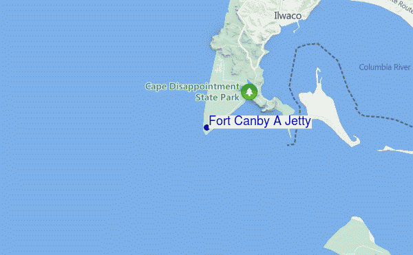 carte de localisation de Fort Canby A Jetty