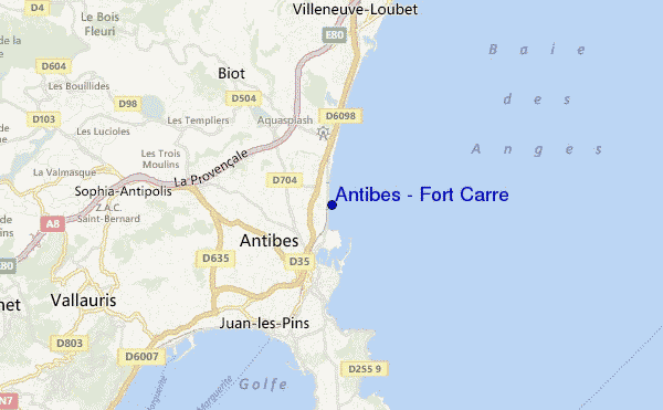 carte de localisation de Antibes - Fort Carre