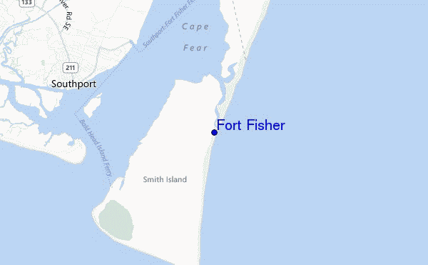 carte de localisation de Fort Fisher