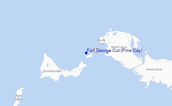 Fort George Cut (Pine Cay) Location Map