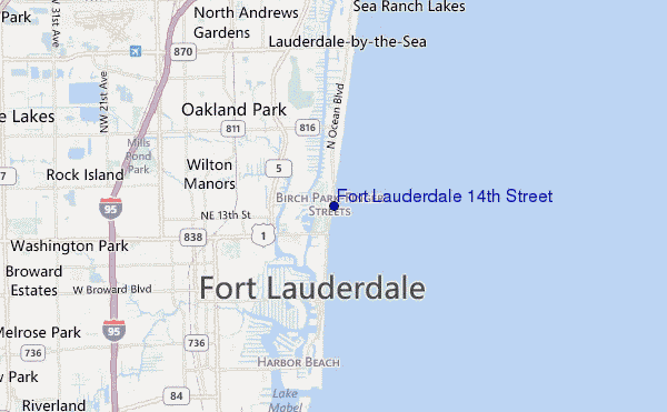 carte de localisation de Fort Lauderdale 14th Street