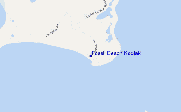 carte de localisation de Fossil Beach Kodiak