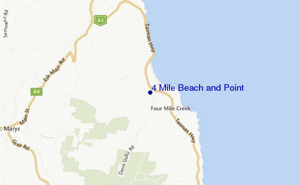 carte de localisation de 4 Mile Beach and Point