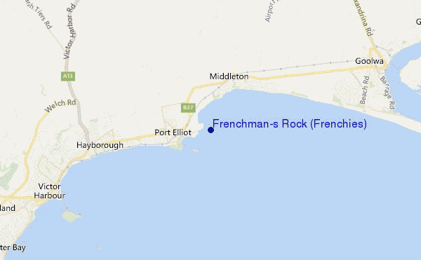 carte de localisation de Frenchman's Rock (Frenchies)