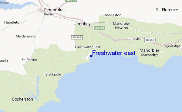 carte de localisation de Freshwater east