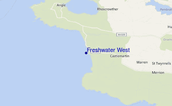 carte de localisation de Freshwater West