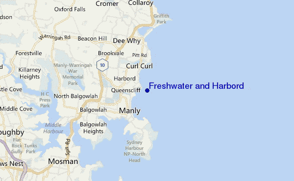 carte de localisation de Freshwater and Harbord