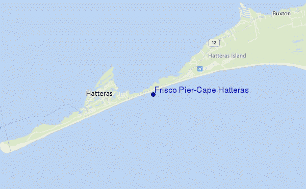 carte de localisation de Frisco Pier/Cape Hatteras